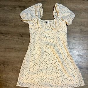 White with pink flowers Baby doll dress
